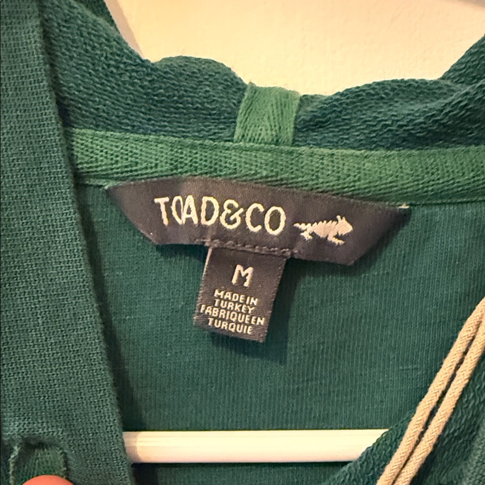 Toad&Co Deep Teal Hooded Sweatshirt Dress NWOT medium - Picture 2 of 3